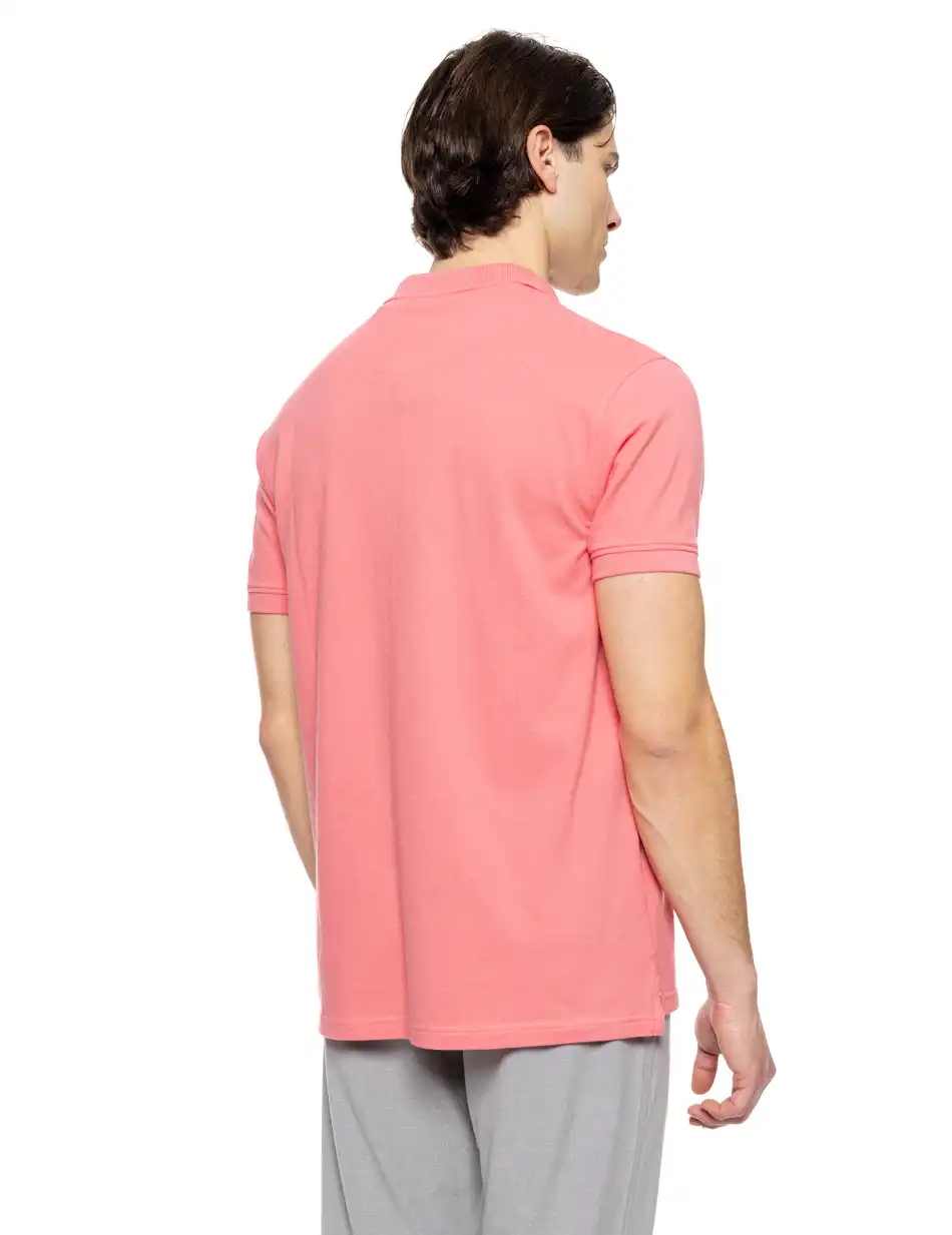 Splendid fashion ανδρικό πόλο με τύπωμα 51-206-036 PINK