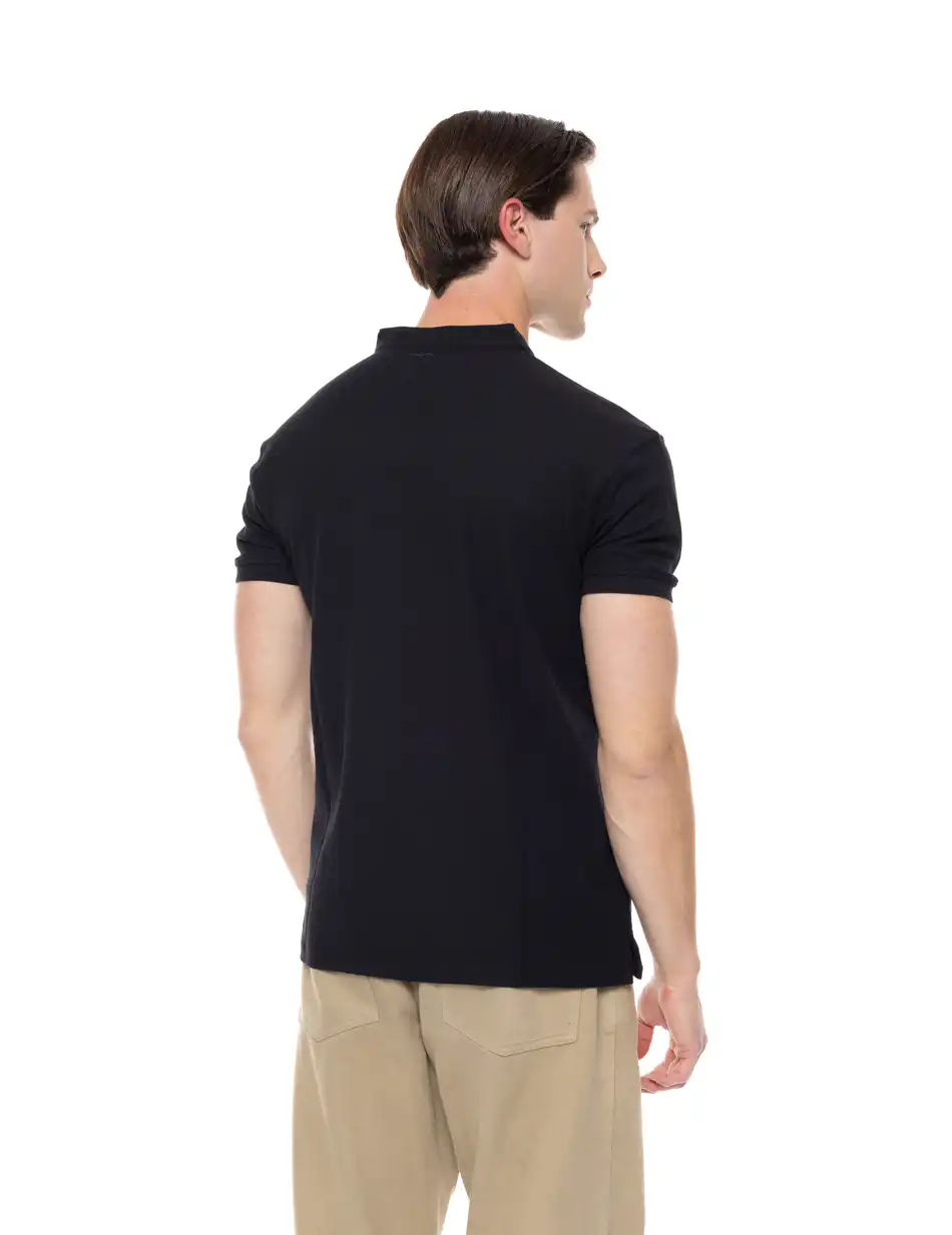 Splendid fashion ανδρικό πόλο με τύπωμα 51-206-038 BLACK