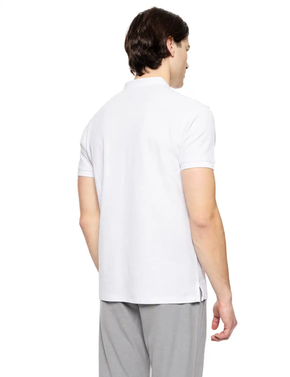 Splendid fashion ανδρικό πόλο με τύπωμα 51-206-038 WHITE