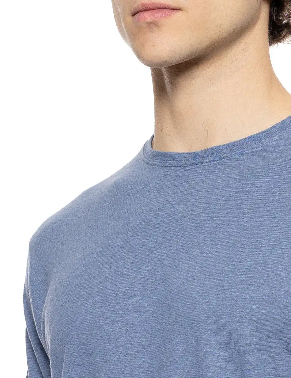 Smart fashion ανδρικό πλεκτό t-shirt 51-206-056 SKY BLUE