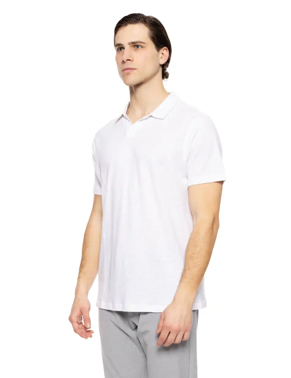 Smart fashion ανδρικό πλεκτό polo 51-206-057 WHITE