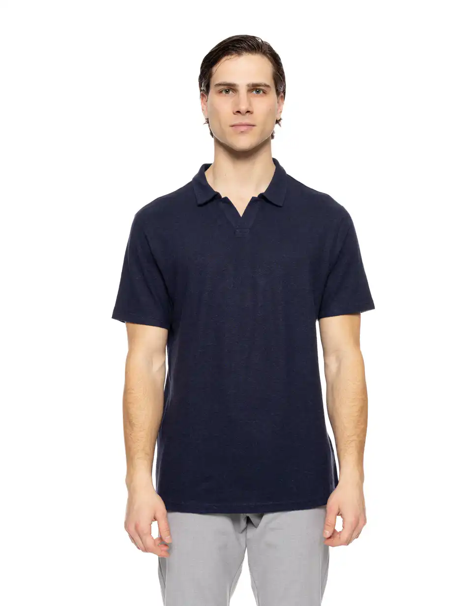 Smart fashion ανδρικό πλεκτό polo 51-206-057 NAVY