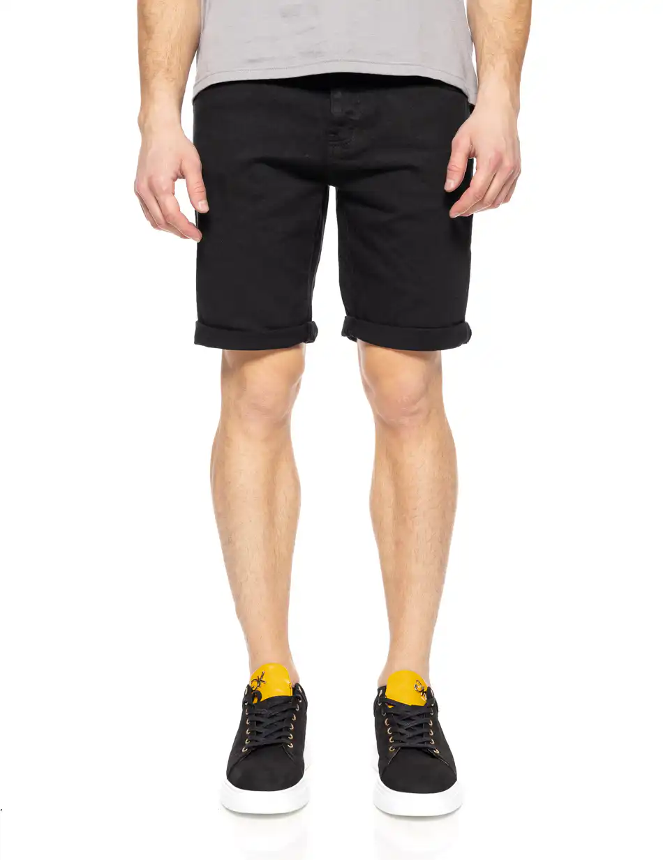 Biston fashion ανδρική 5τσεπη τζιν βερμούδα 51-221-004 BLACK