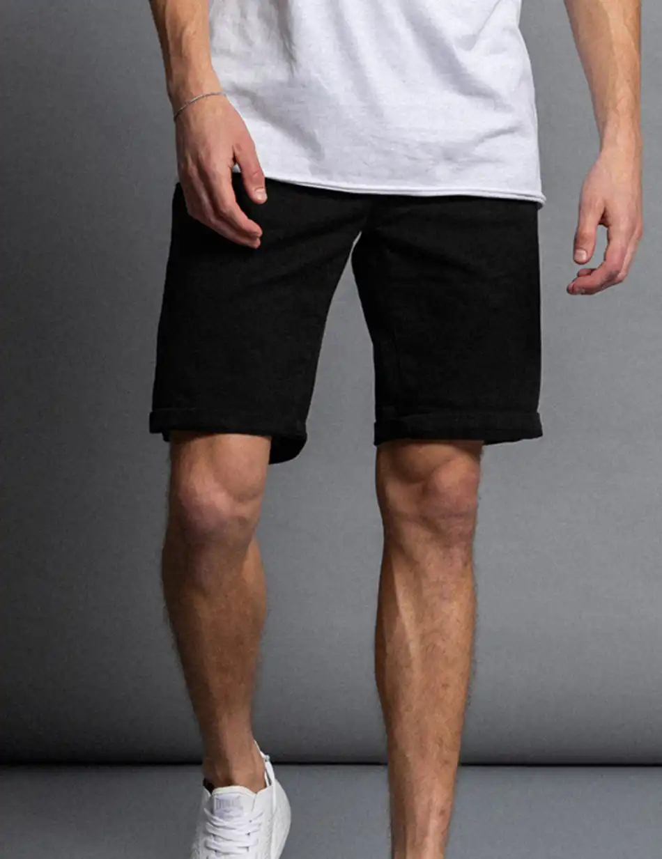 Biston fashion ανδρική 5τσεπη τζιν βερμούδα 51-221-004 BLACK