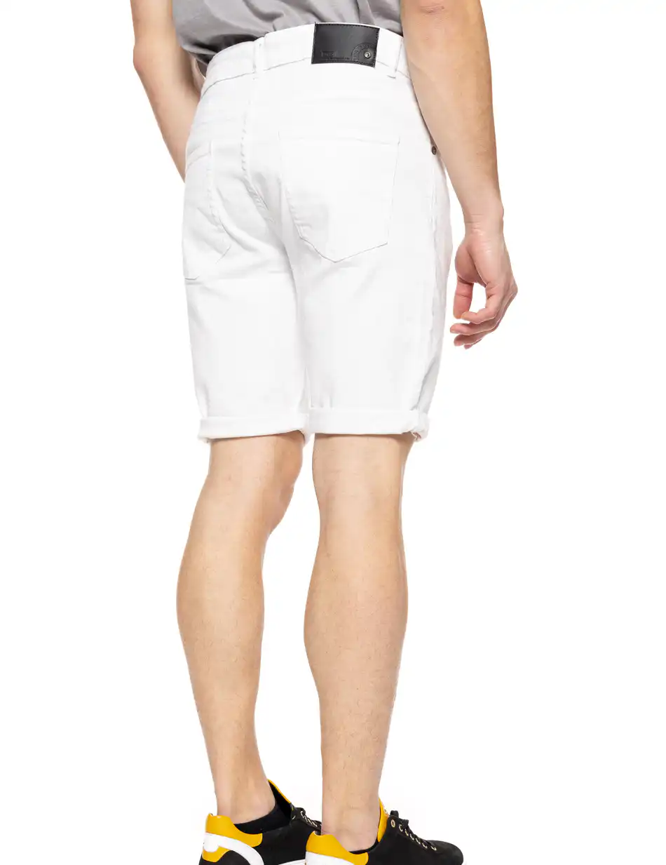 Biston fashion ανδρική 5τσεπη τζιν βερμούδα 51-221-004 WHITE