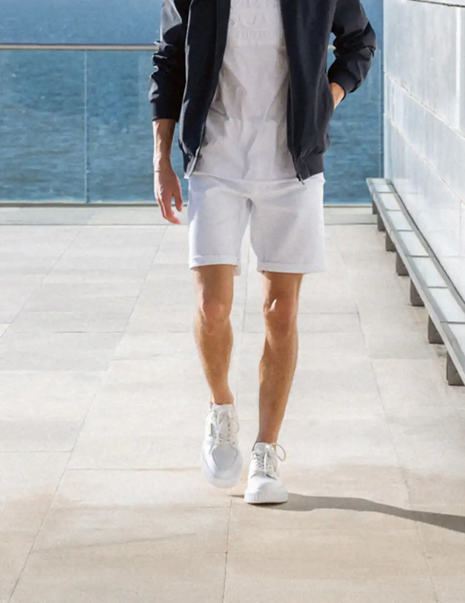 Biston fashion ανδρική 5τσεπη τζιν βερμούδα 51-221-004 WHITE