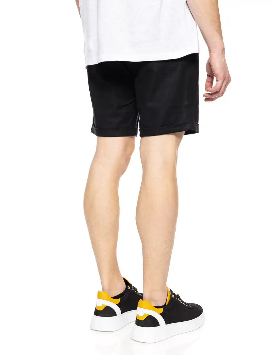 Splendid fashion ανδρική λινή βερμούδα chinos 51-221-017 BLACK