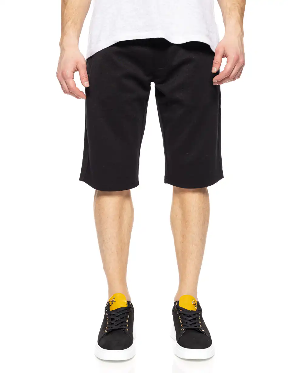 Splendid fashion ανδρική φούτερ πικέ βερμούδα 51-221-025 BLACK