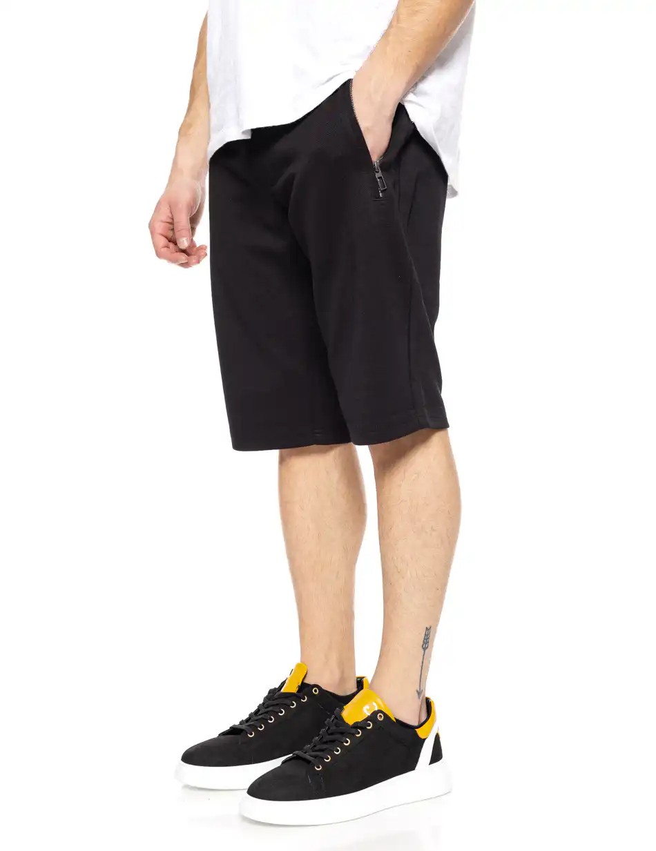 Splendid fashion ανδρική φούτερ πικέ βερμούδα 51-221-025 BLACK