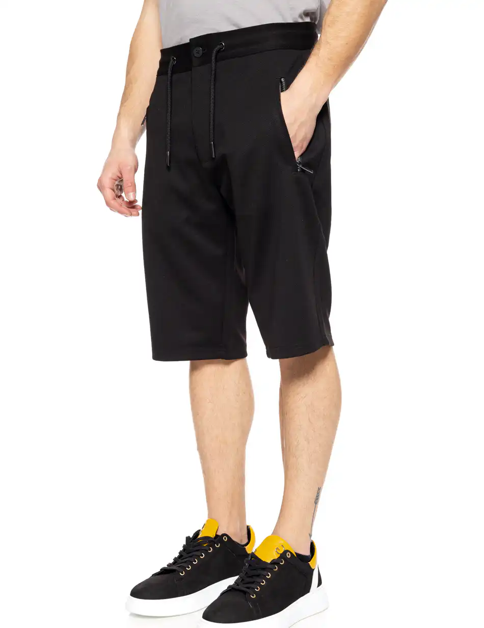 Biston fashion ανδρική φούτερ βερμούδα 51-221-029 BLACK