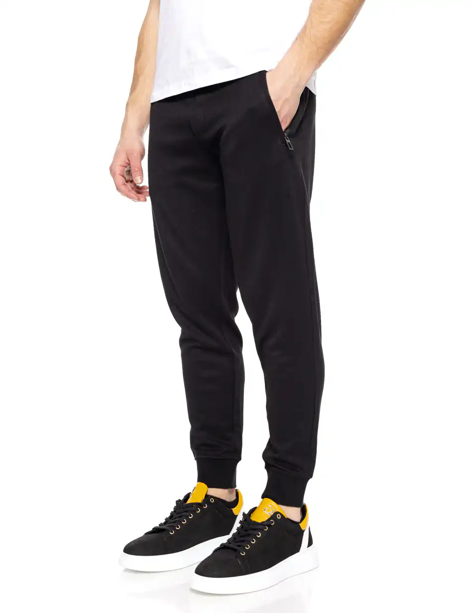 Splendid fashion ανδρικό παντελόνι φούτερ με τσέπες στο πλαι 51-241-009 BLACK