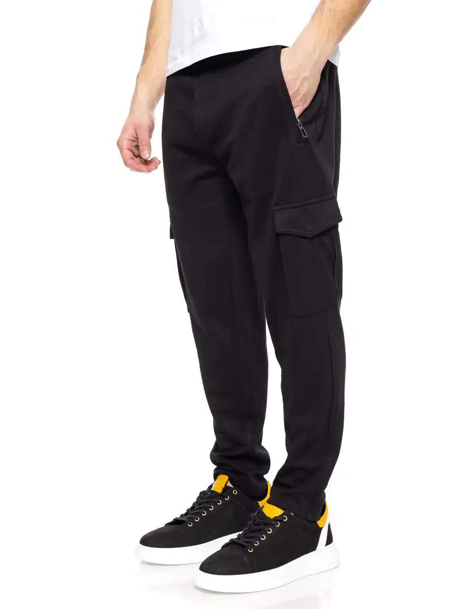 Splendid fashion ανδρικό cargo φούτερ παντελόνι 51-241-010 BLACK