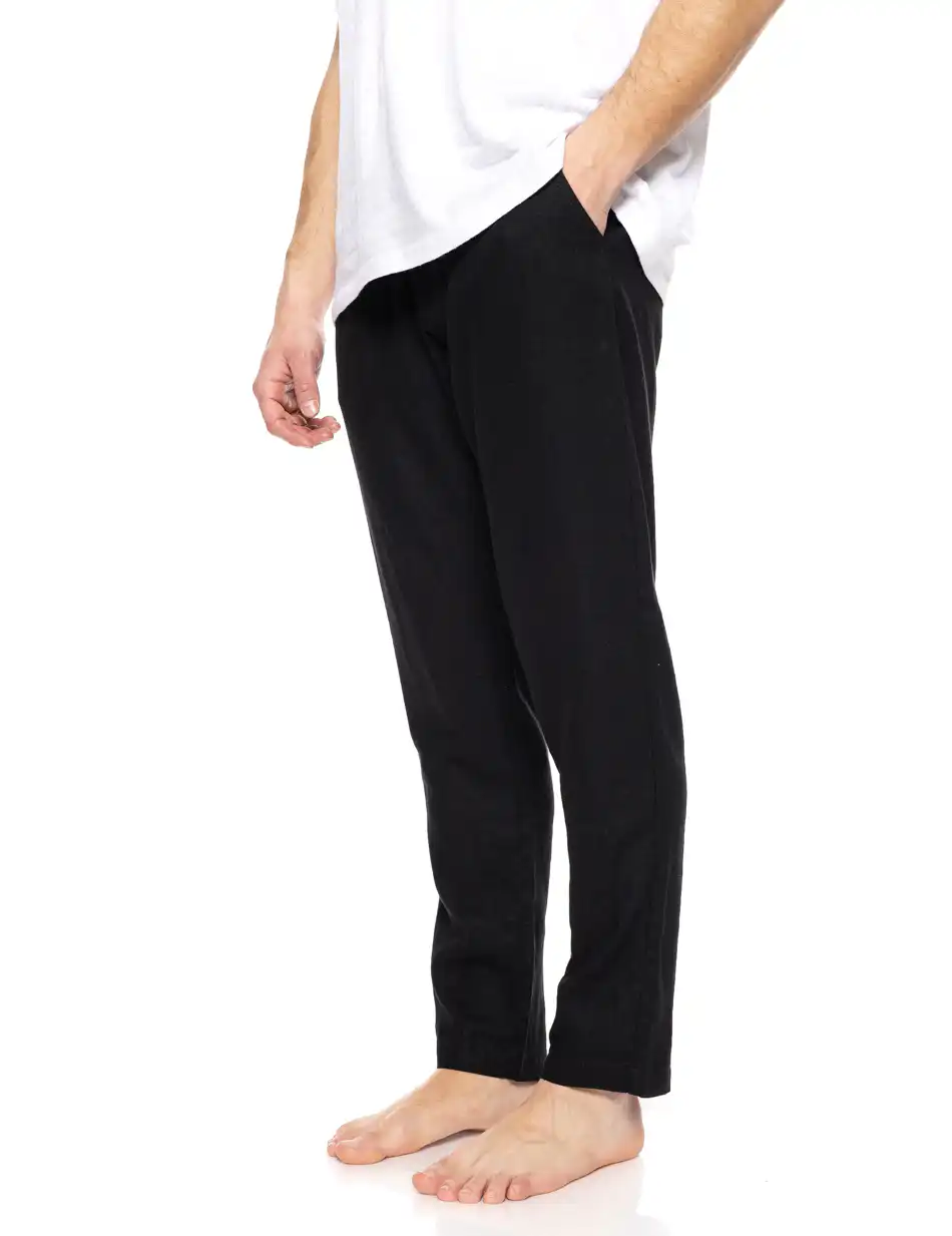 Biston fashion ανδρικό λινό παντελόνι chinos 51-241-011 BLACK