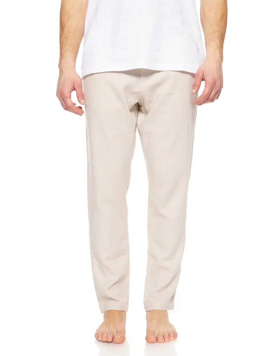Biston fashion ανδρικό λινό παντελόνι chinos 51-241-011 BEIGE