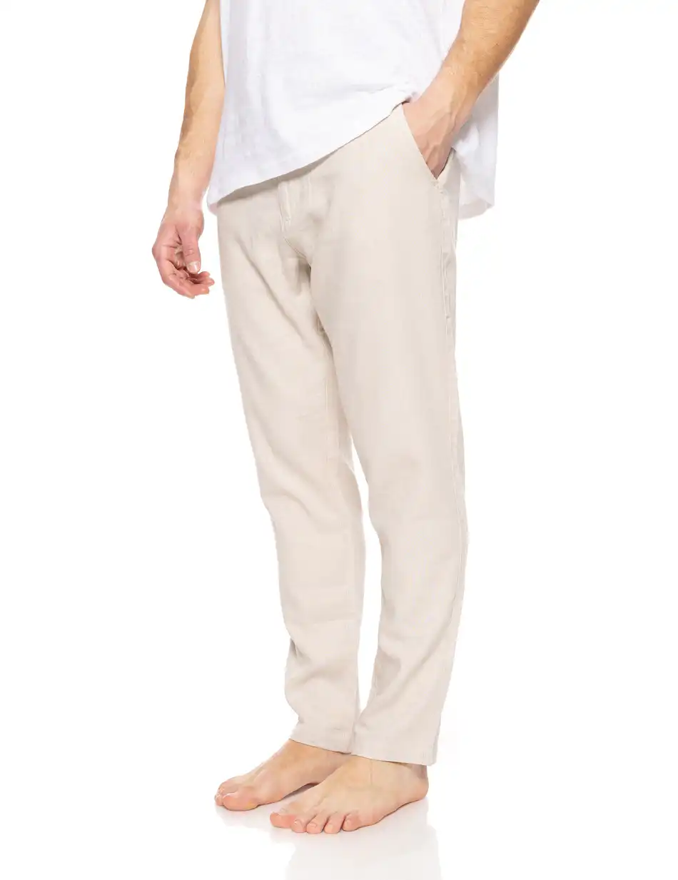 Biston fashion ανδρικό λινό παντελόνι chinos 51-241-011 BEIGE