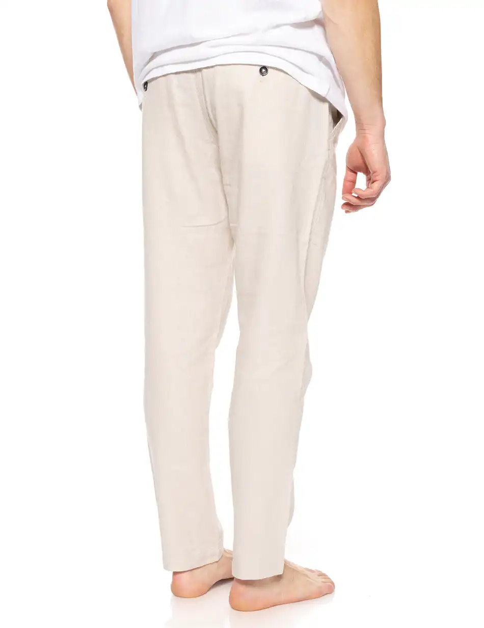 Biston fashion ανδρικό λινό παντελόνι chinos 51-241-011 BEIGE