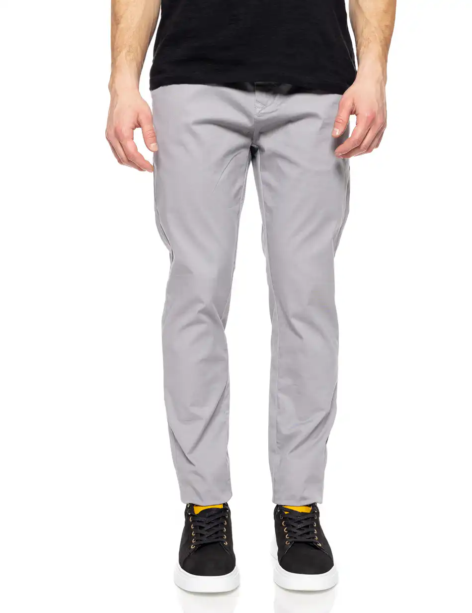 Biston fashion ανδρικό παντελόνι chinos 51-241-012 GREY