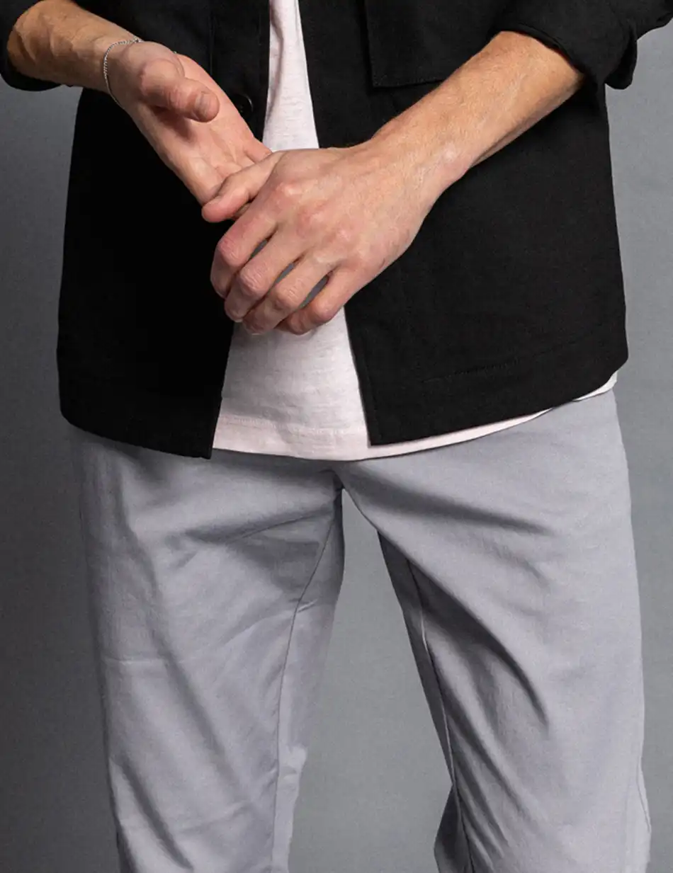 Biston fashion ανδρικό παντελόνι chinos 51-241-012 GREY