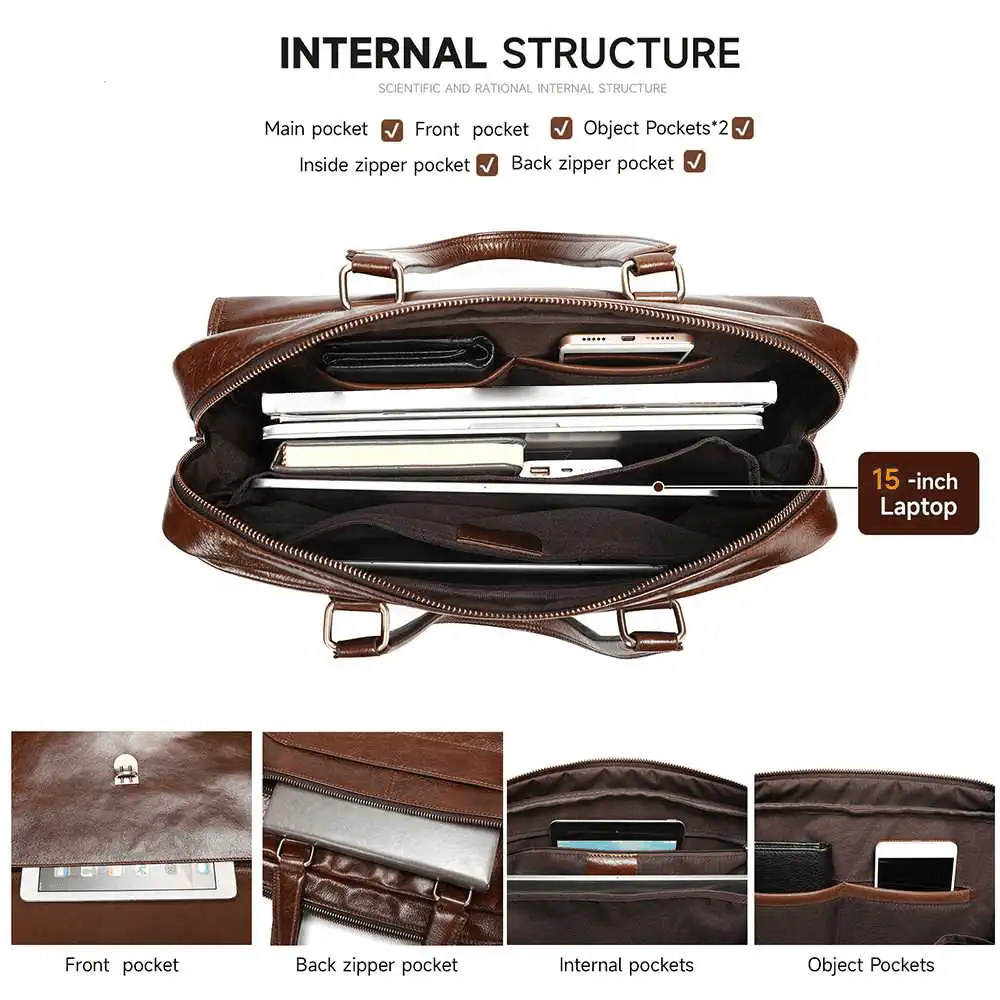 Δερμάτινος Ανδρικός χαρτοφύλακας Cardinal 5100 καφέ