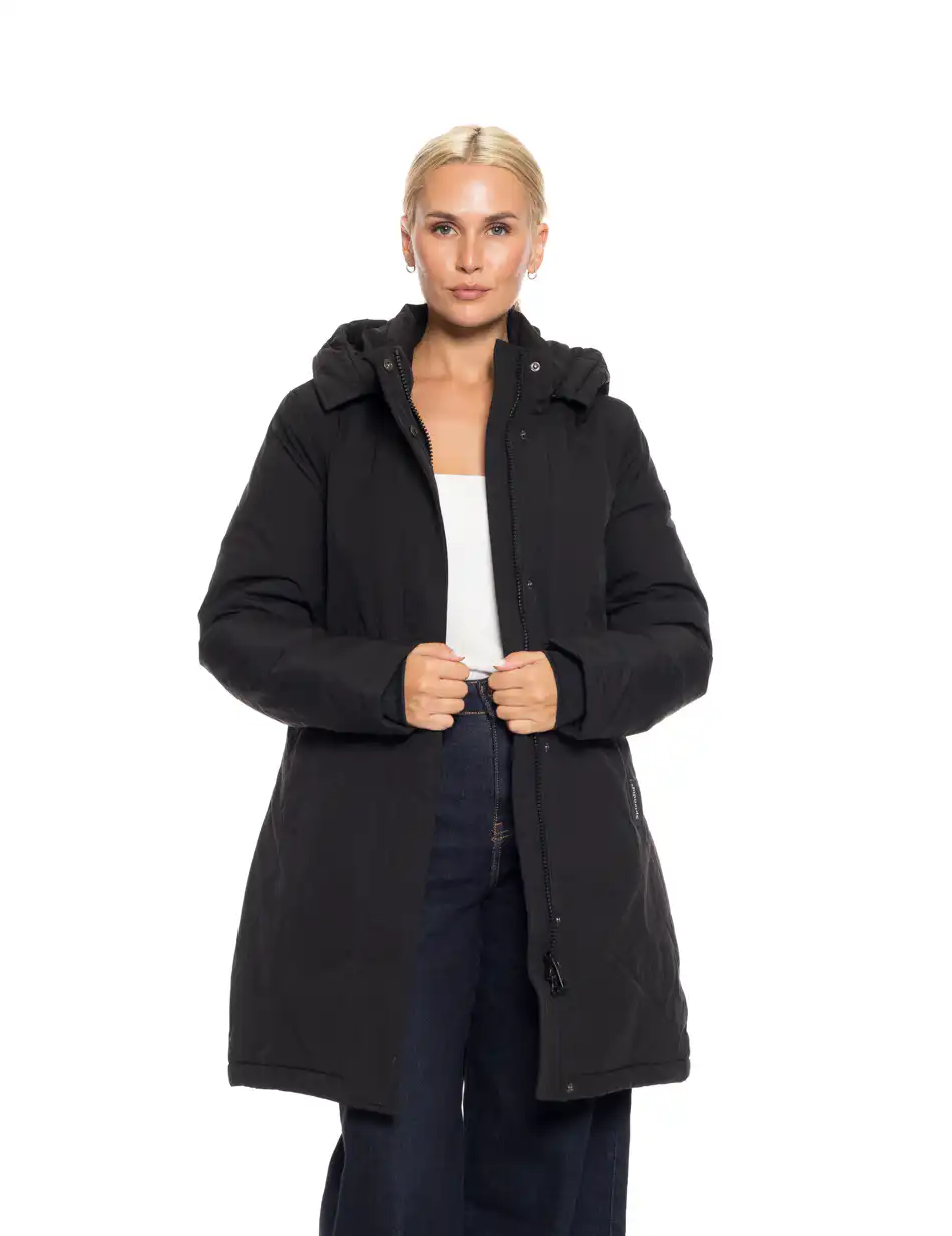 Splendid fashion γυναικείο demi μπουφάν με κουκούλα 52-101-011 BLACK