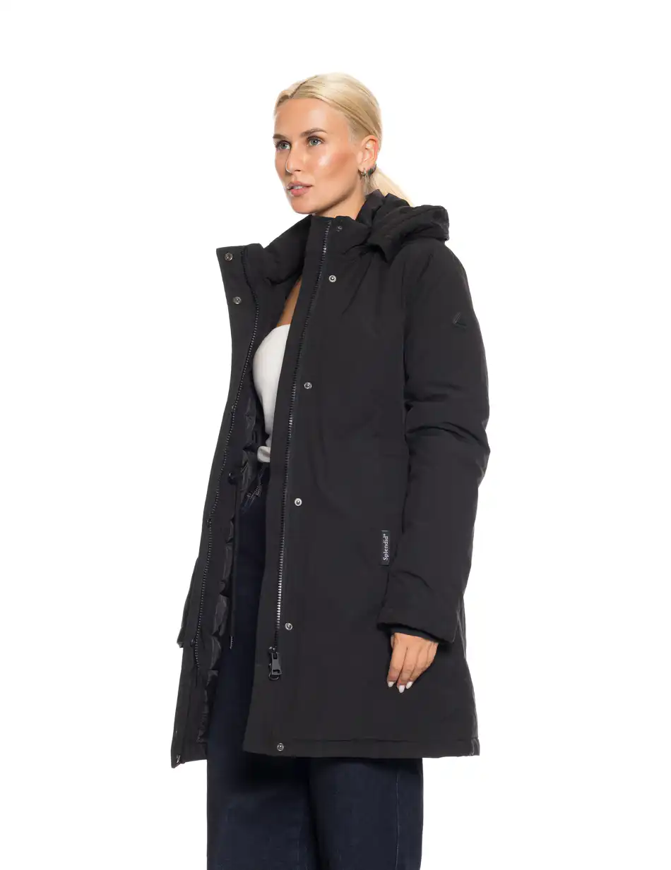 Splendid fashion γυναικείο demi μπουφάν με κουκούλα 52-101-011 BLACK