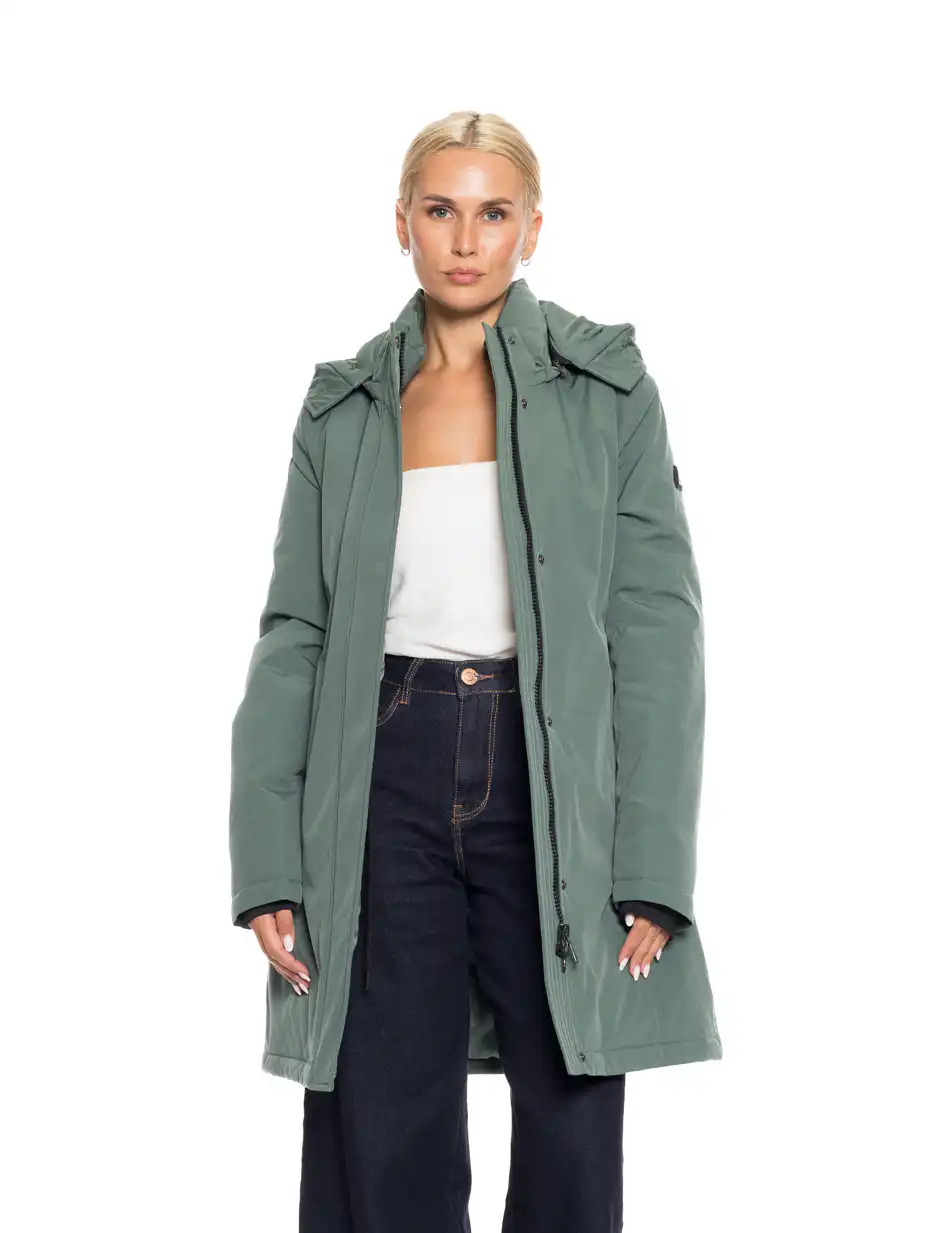 Splendid fashion γυναικείο demi μπουφάν με κουκούλα 52-101-011 GREEN