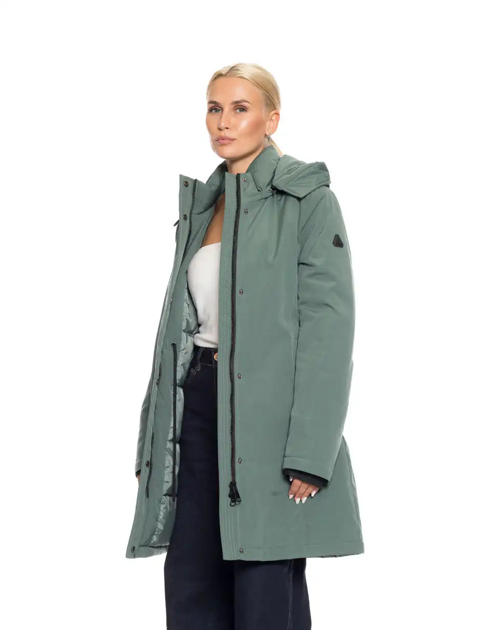 Splendid fashion γυναικείο demi μπουφάν με κουκούλα 52-101-011 GREEN