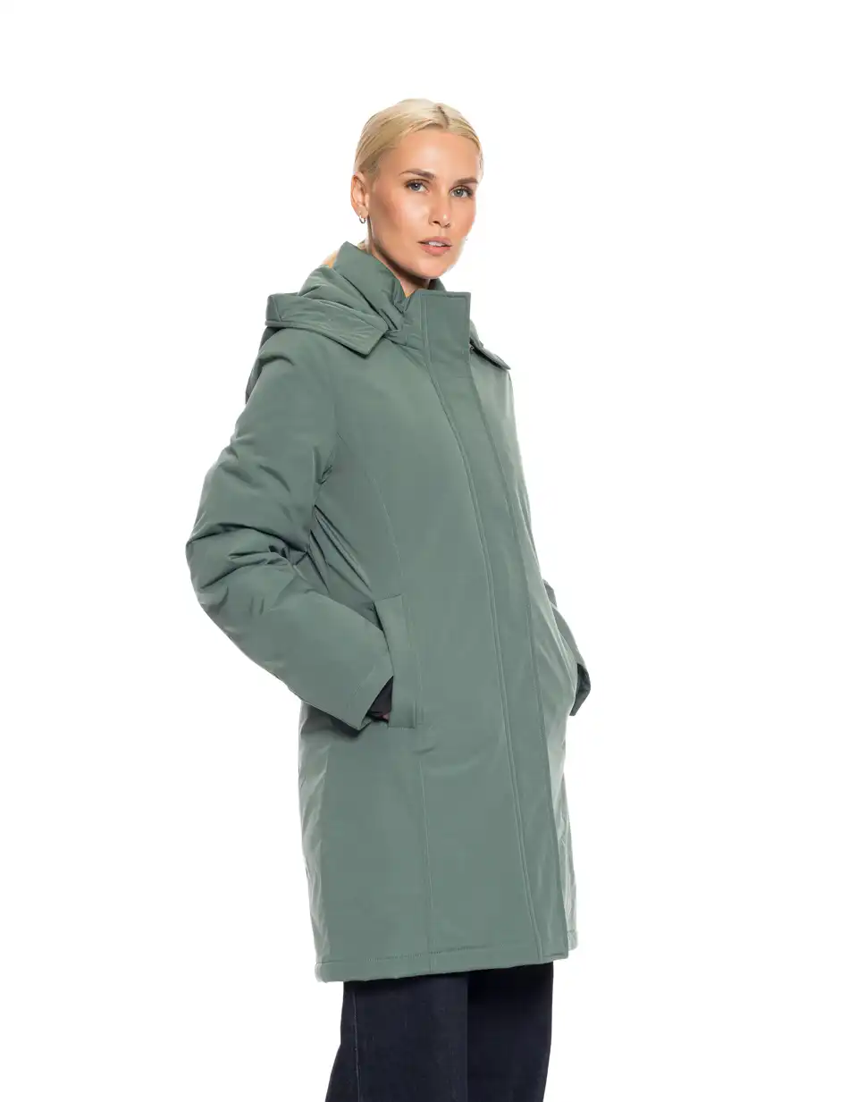 Splendid fashion γυναικείο demi μπουφάν με κουκούλα 52-101-011 GREEN