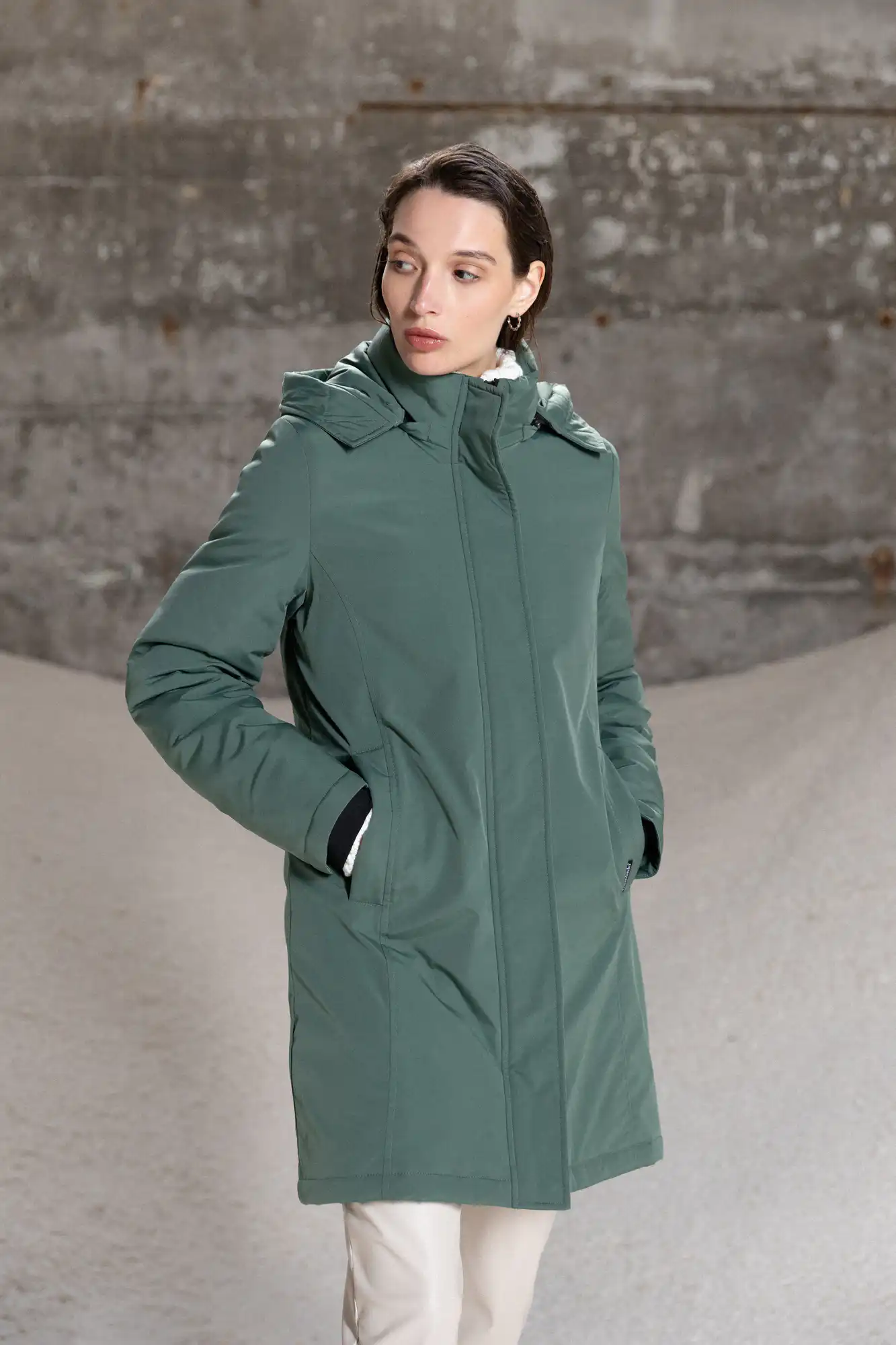 Splendid fashion γυναικείο demi μπουφάν με κουκούλα 52-101-011 GREEN