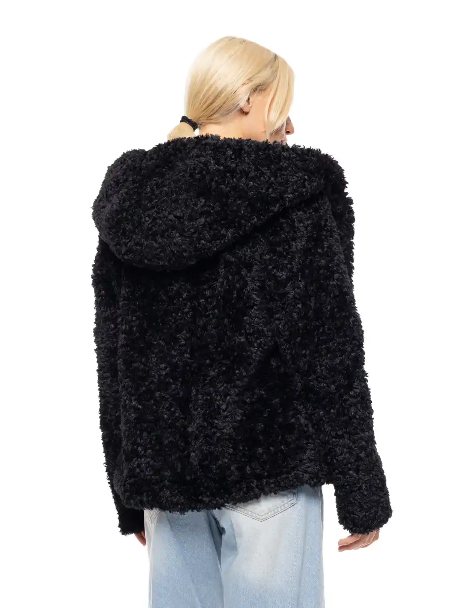 Splendid fashion γυναικείο κοντό λούτρινο πανωφόρι 52-101-013 BLACK