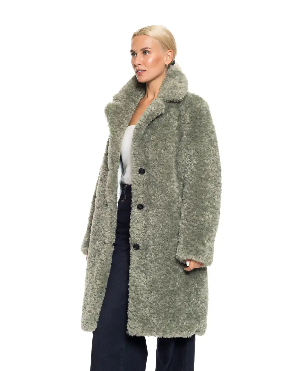 Biston fashion γυναικείο λούτρινο πανωφόρι 52-101-017 GREEN