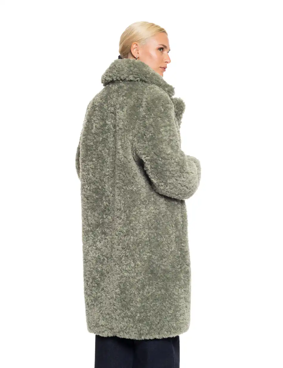 Biston fashion γυναικείο λούτρινο πανωφόρι 52-101-017 GREEN