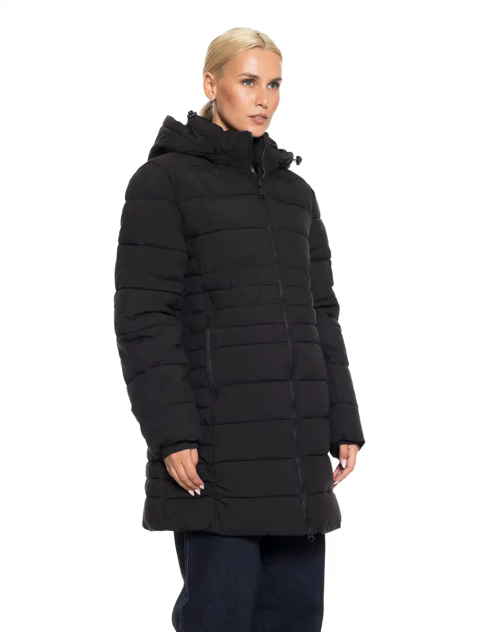 Splendid Fashion γυναικείο ντεμί μπουφάν με αποσπώμενη κουκούλα 52-101-036 BLACK