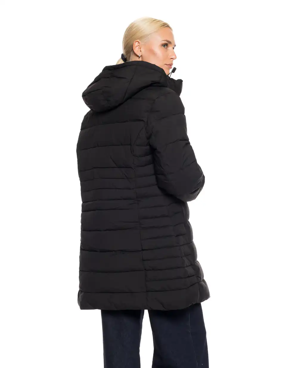 Splendid Fashion γυναικείο ντεμί μπουφάν με αποσπώμενη κουκούλα 52-101-036 BLACK