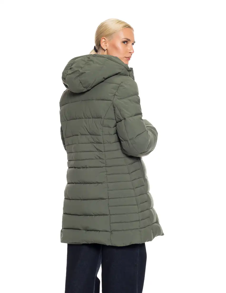 Splendid Fashion γυναικείο ντεμί μπουφάν με αποσπώμενη κουκούλα 52-101-036 GREEN