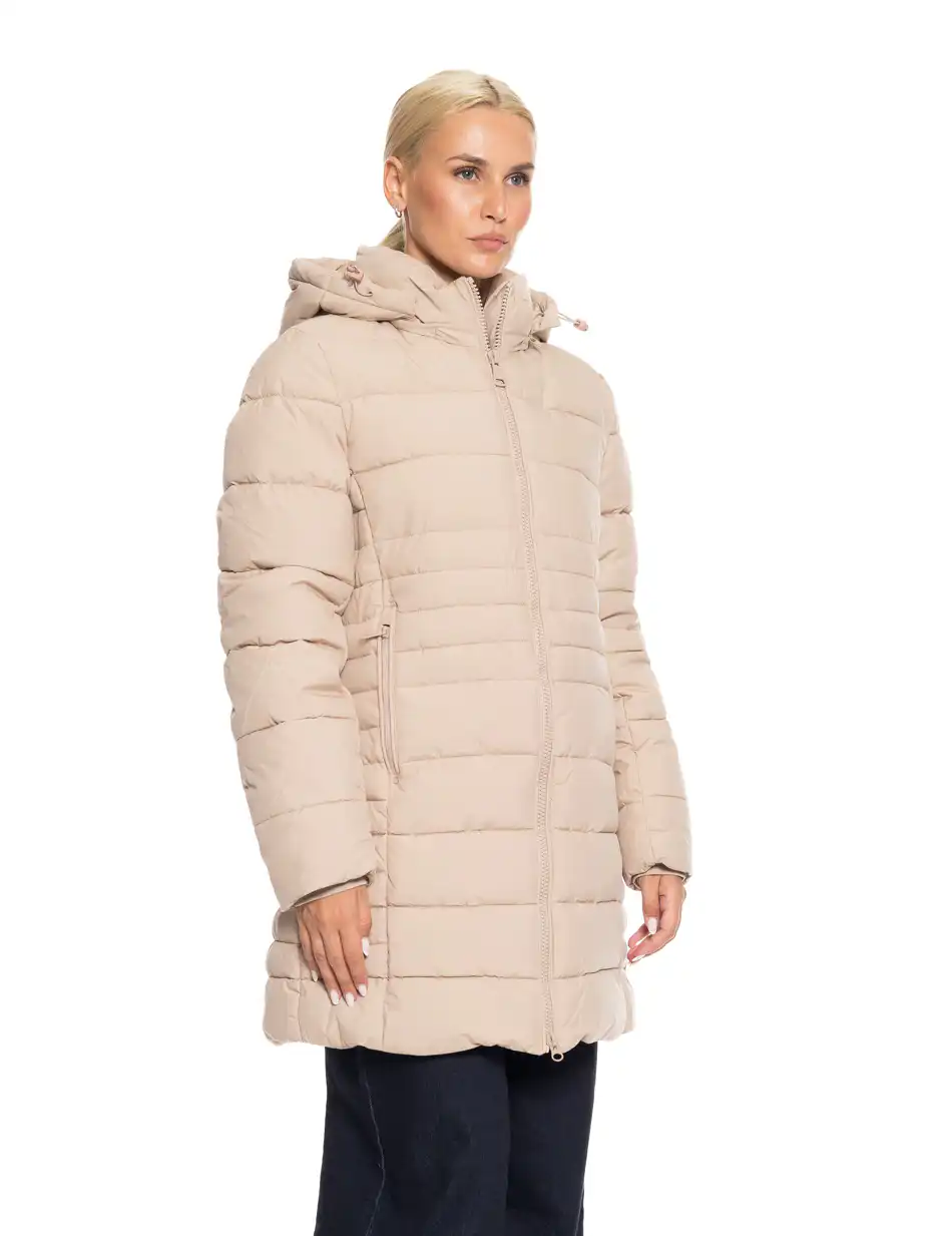 Splendid Fashion γυναικείο ντεμί μπουφάν με αποσπώμενη κουκούλα 52-101-036 BEIGE