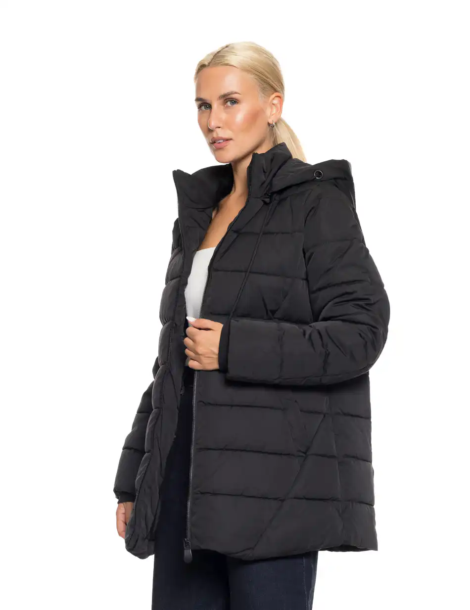 Splendid fashion γυναικείο demi μπουφάν με κουκούλα 52-101-037 BLACK