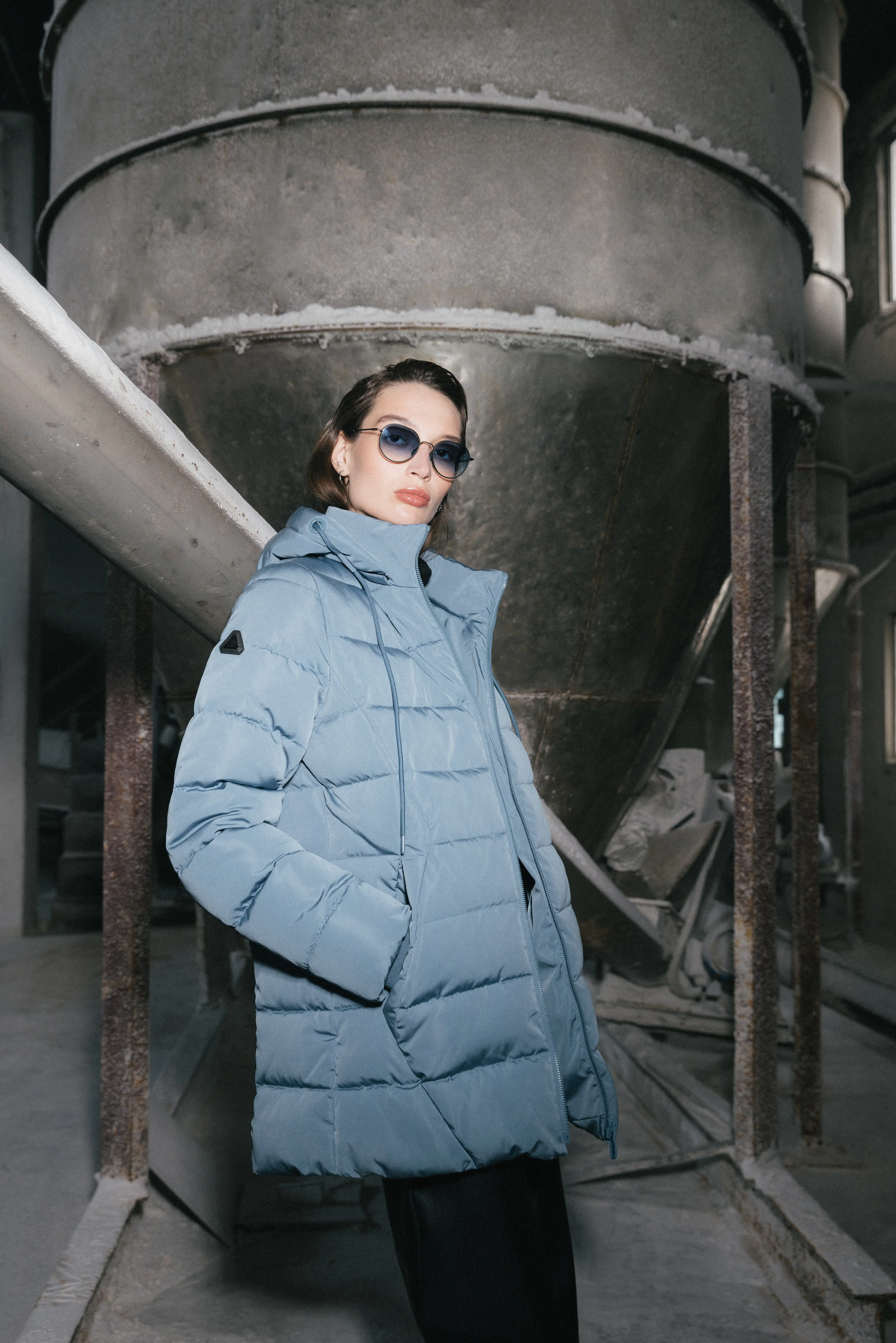 Splendid fashion γυναικείο demi μπουφάν με κουκούλα 52-101-037 INDIGO