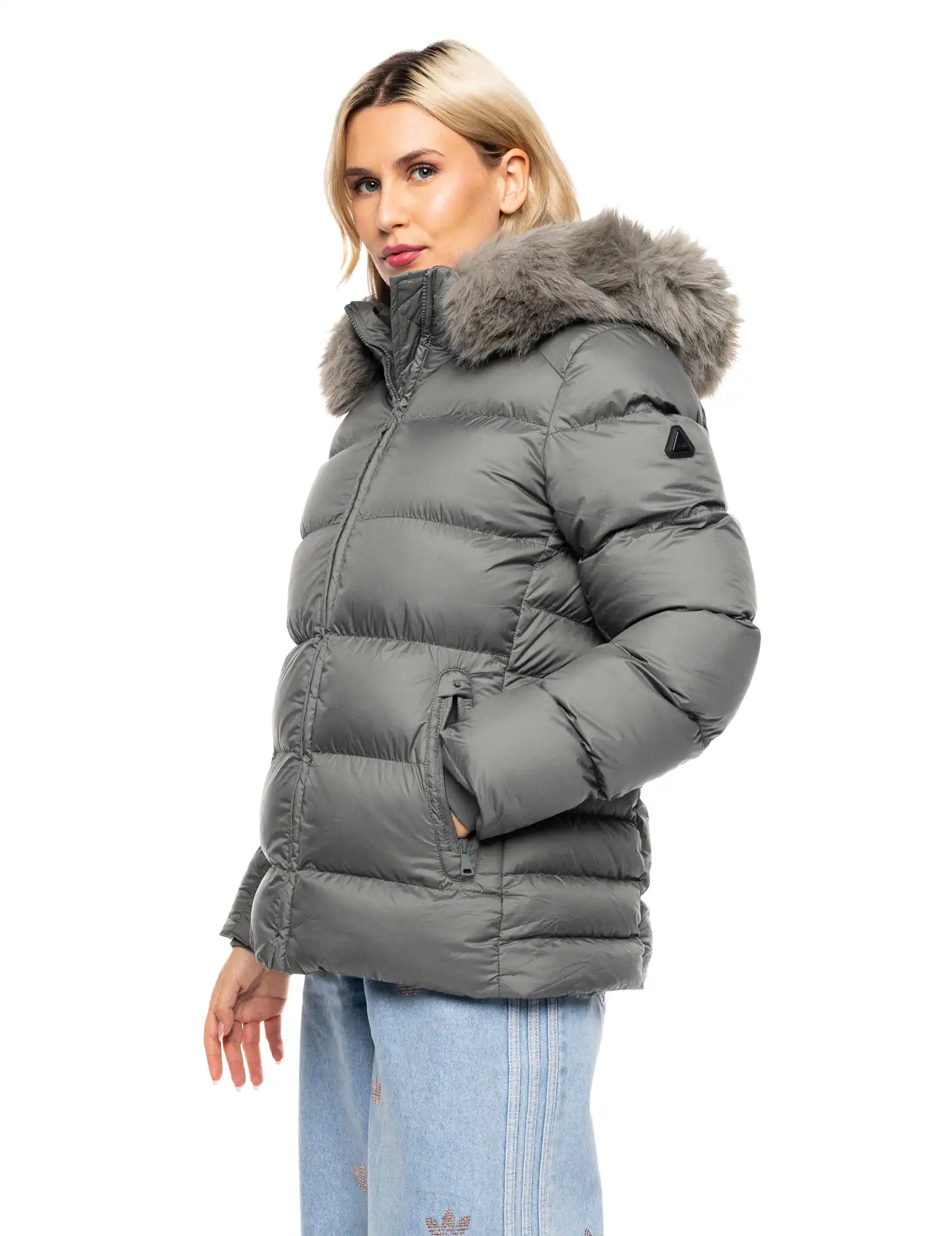 Splendid fashion γυναικείο κοντό μπουφάν με κουκούλα 52-101-043 GREEN