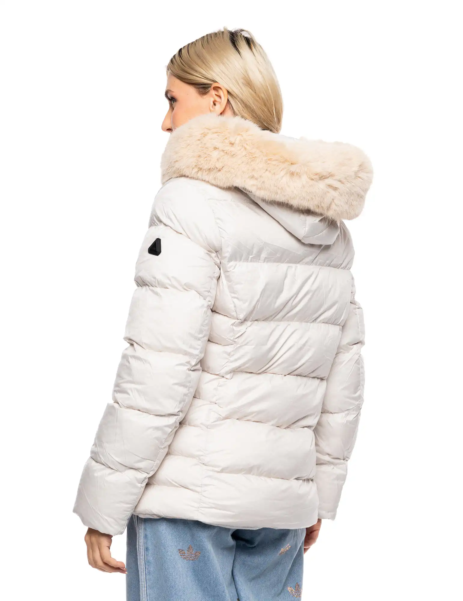 Splendid fashion γυναικείο κοντό μπουφάν με κουκούλα 52-101-043 BEIGE