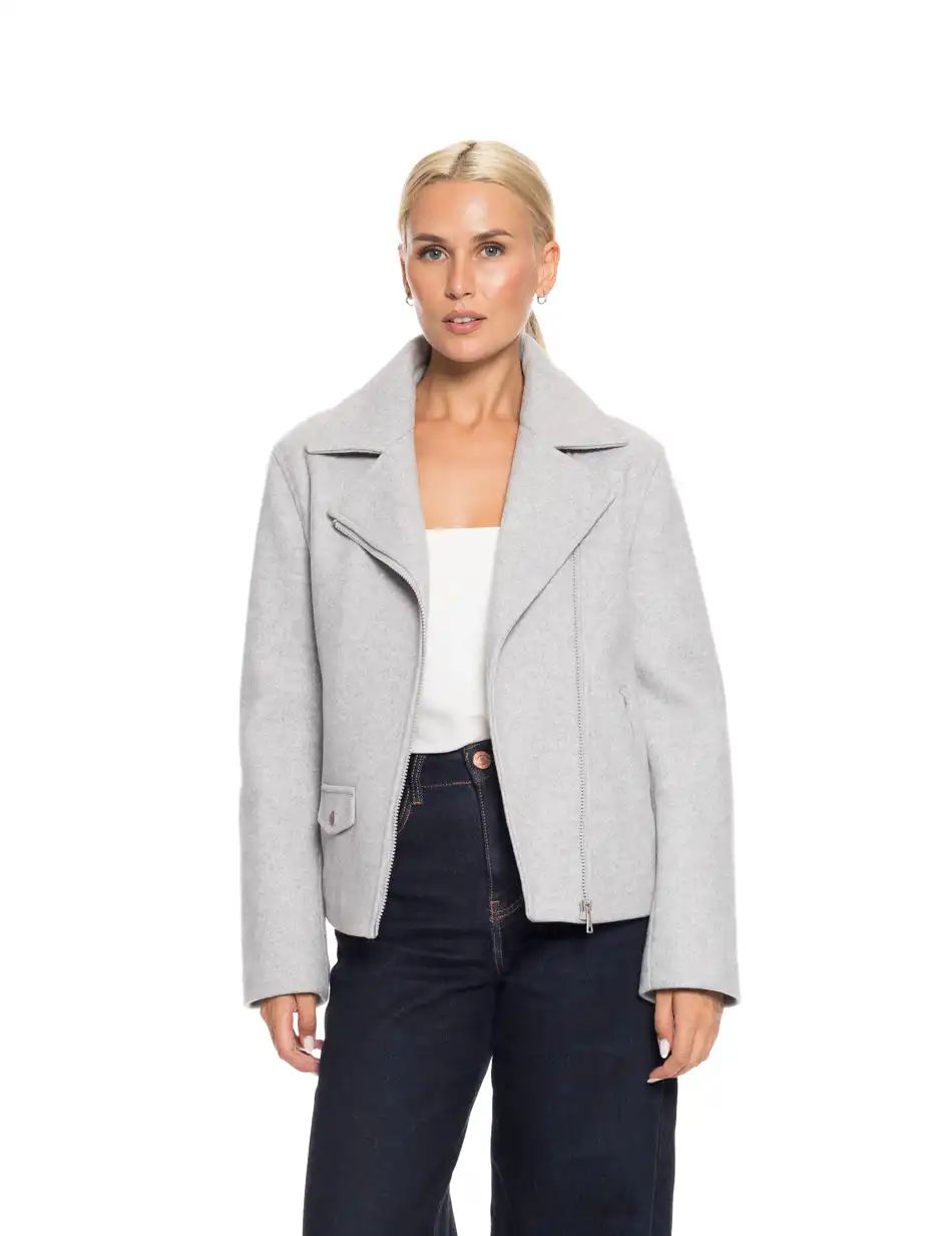 Biston fashion γυναικείο κοντό παλτό 52-101-046 LT GREY