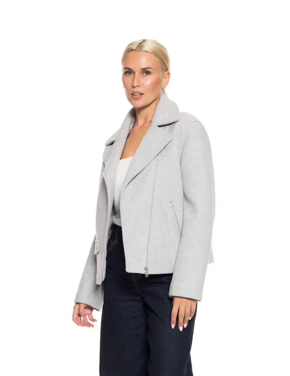 Biston fashion γυναικείο κοντό παλτό 52-101-046 LT GREY