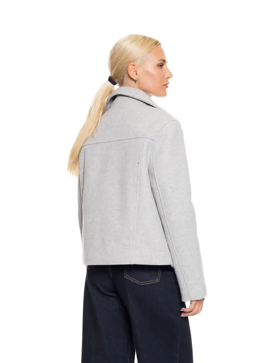 Biston fashion γυναικείο κοντό παλτό 52-101-046 LT GREY