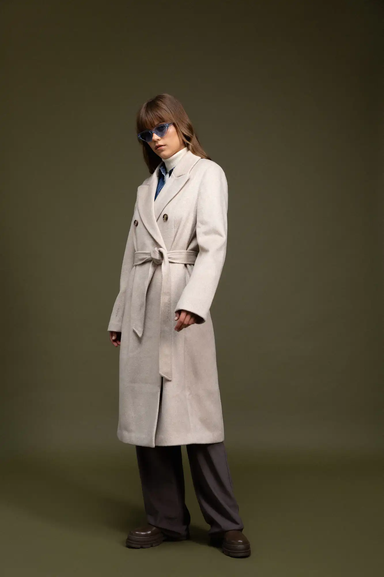 Biston fashion γυναικείο μακρύ παλτό 52-101-050 LT BEIGE