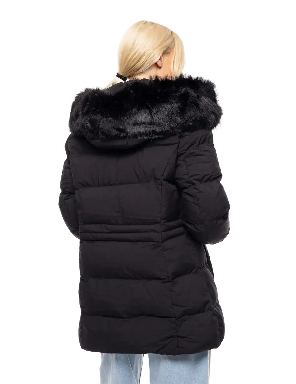 Biston fashion γυναικείο demi μπουφάν με αποσπώμενη κουκούλα 52-101-052 BLACK