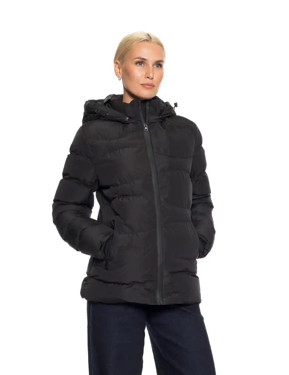 Splendid fashion γυναικείο κοντό μπουφάν με κουκούλα "slimfit" 52-101-066 BLACK