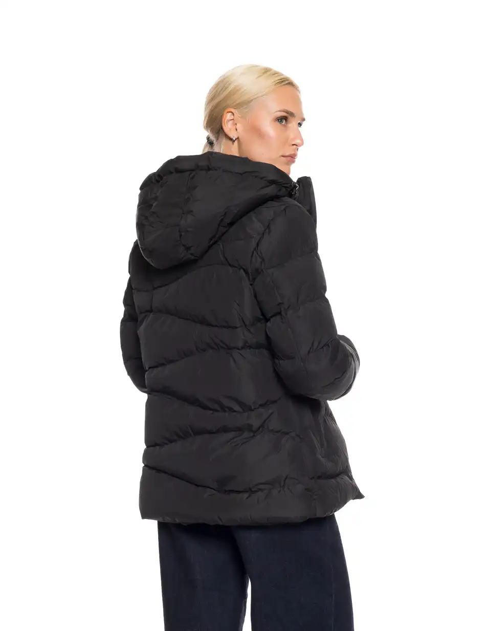 Splendid fashion γυναικείο κοντό μπουφάν με κουκούλα "slimfit" 52-101-066 BLACK