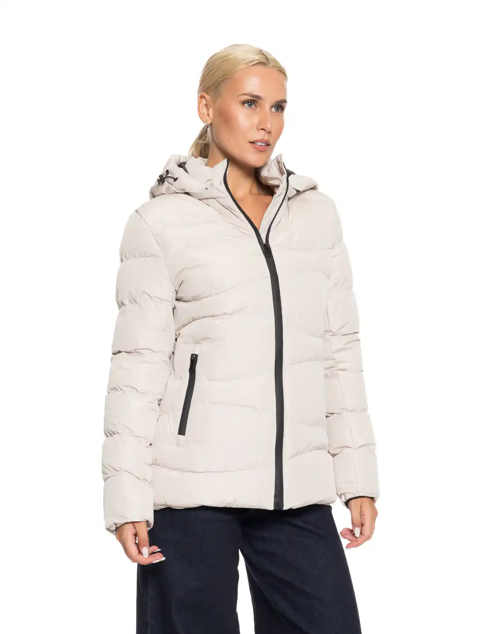 Splendid fashion γυναικείο κοντό μπουφάν με κουκούλα "slimfit" 52-101-066 ICE