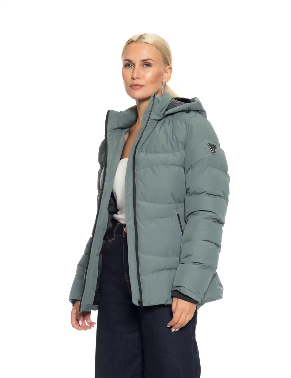 Splendid fashion γυναικείο κοντό μπουφάν με κουκούλα “slimfit” 52-101-066 GREEN
