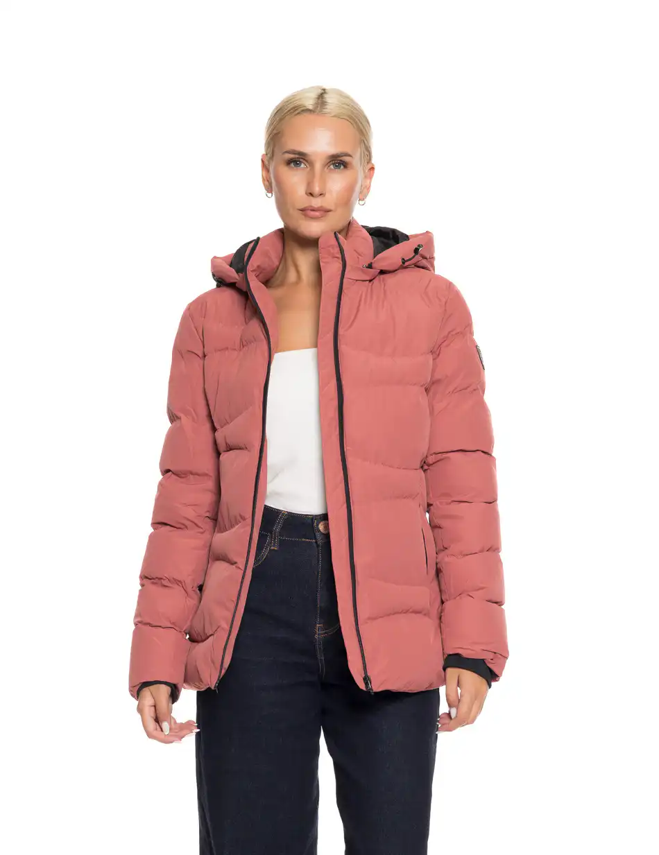 Splendid fashion γυναικείο κοντό μπουφάν με κουκούλα “slimfit” 52-101-066 PINK